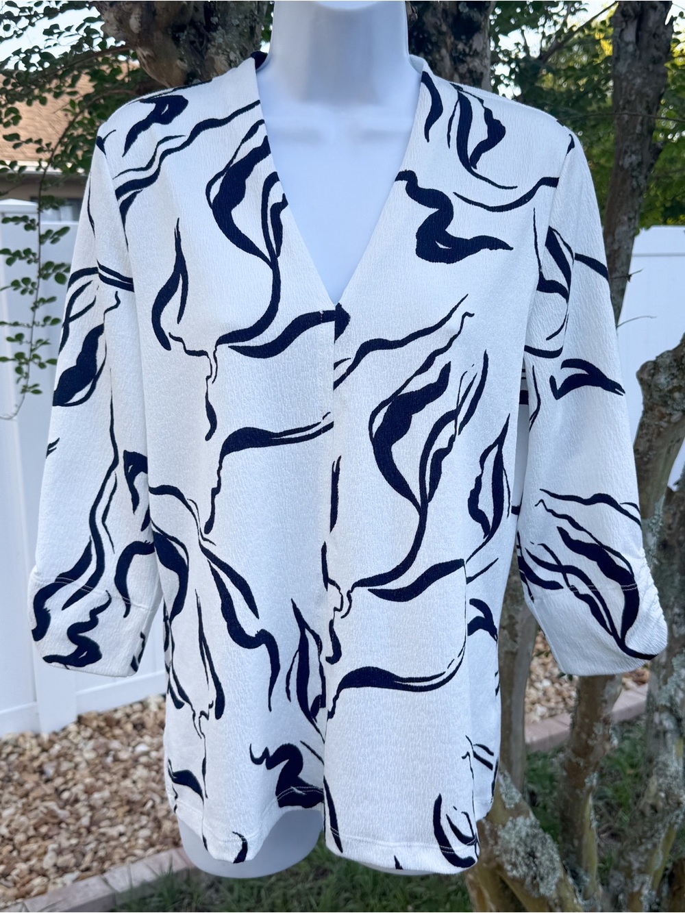 FDJ French Dressing Jeans Abstract Print Surplice Blouse Top S